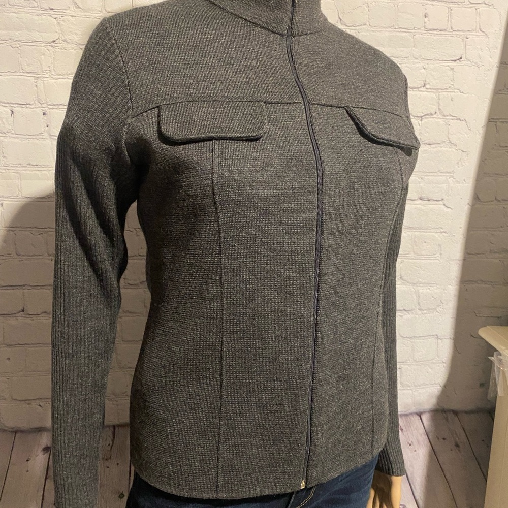 Vintage Women’s Morgano Merino Wool Mix Zip Up Sweater Jacket SZ SM